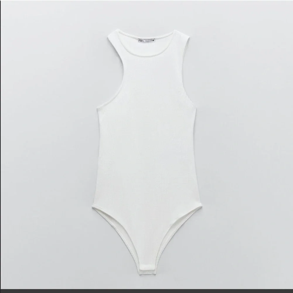NWT Zara white Asymmetric Bodysuit - Picture 2 of 6